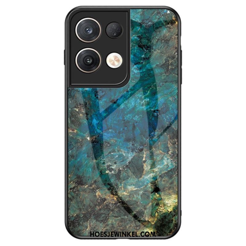 Hoesje voor Oppo Reno 8 Pro Marmer Gehard Glas