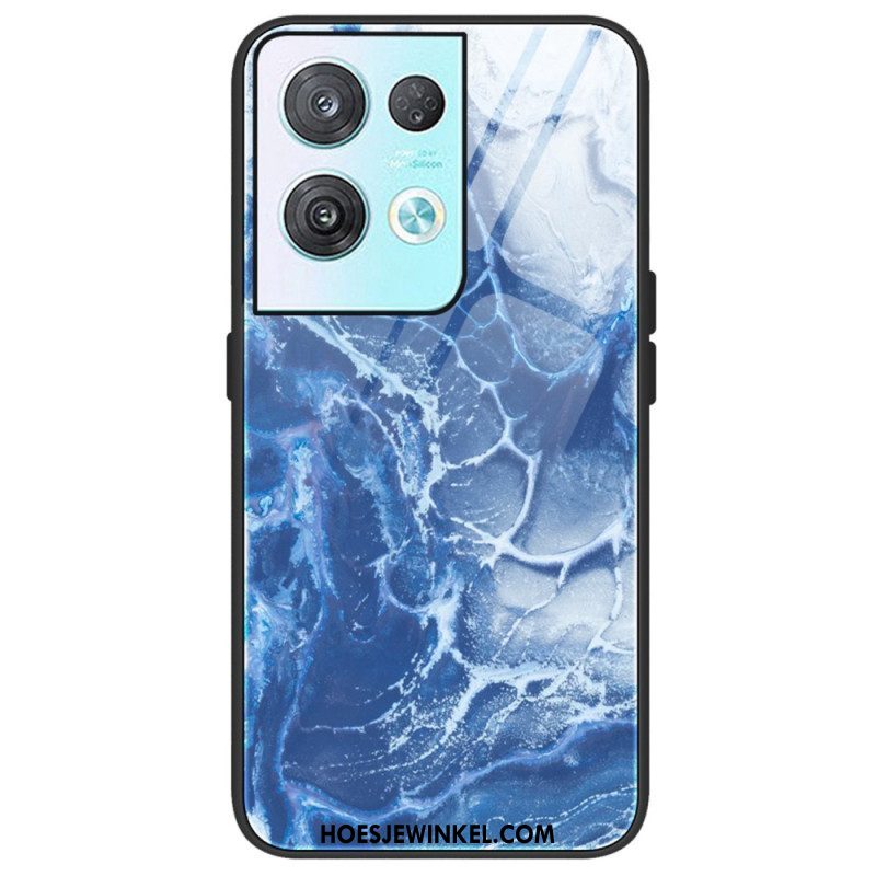 Hoesje voor Oppo Reno 8 Pro Marmeren Kleuren Gehard Glas