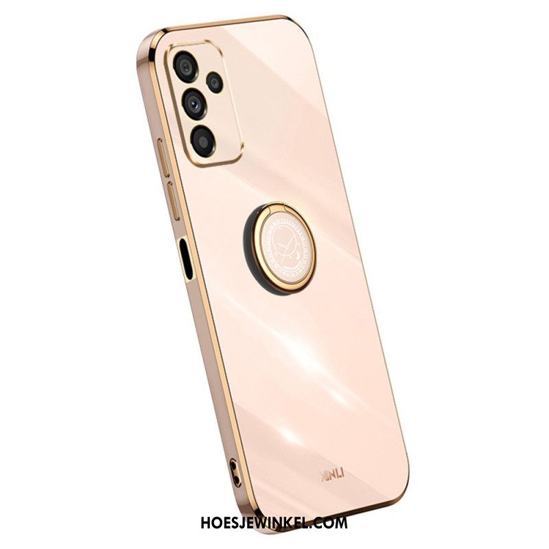 Hoesje voor Samsung Galaxy A14 / A14 5G Gouden Randen Met Ringondersteuning