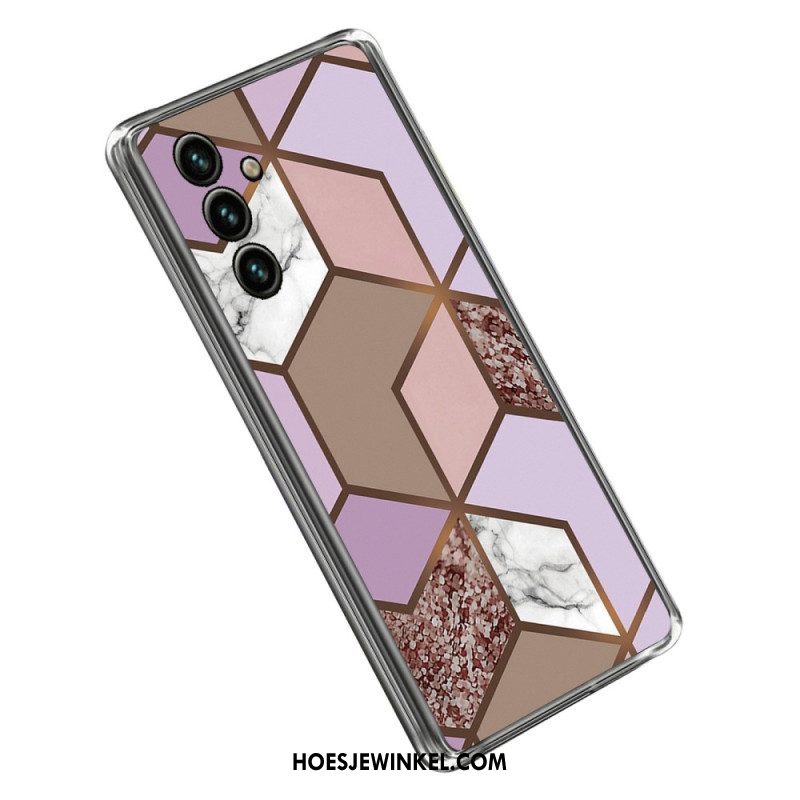 Hoesje voor Samsung Galaxy A14 / A14 5G Imitatielakleer Met Knoop