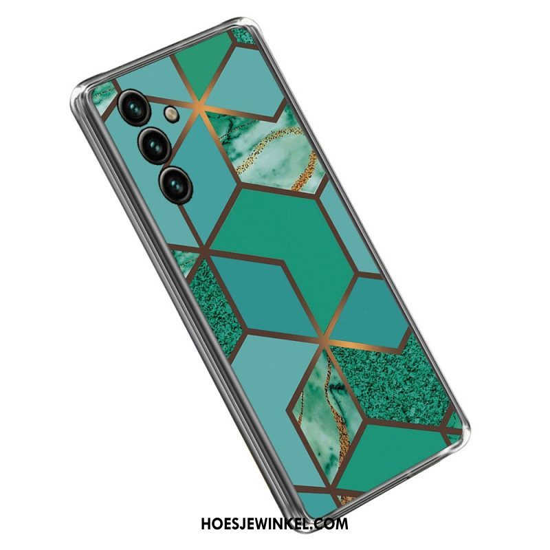 Hoesje voor Samsung Galaxy A14 / A14 5G Imitatielakleer Met Knoop