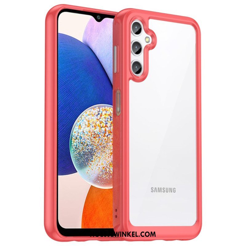 Hoesje voor Samsung Galaxy A14 / A14 5G Leer Textuur