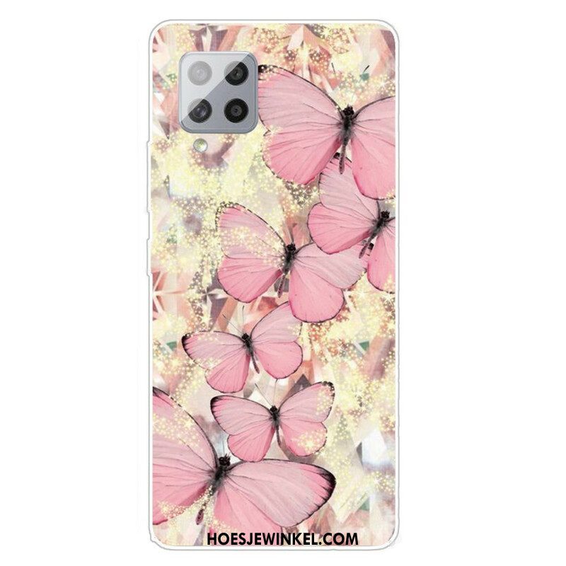 Hoesje voor Samsung Galaxy A42 5G Vlinders Vlinders