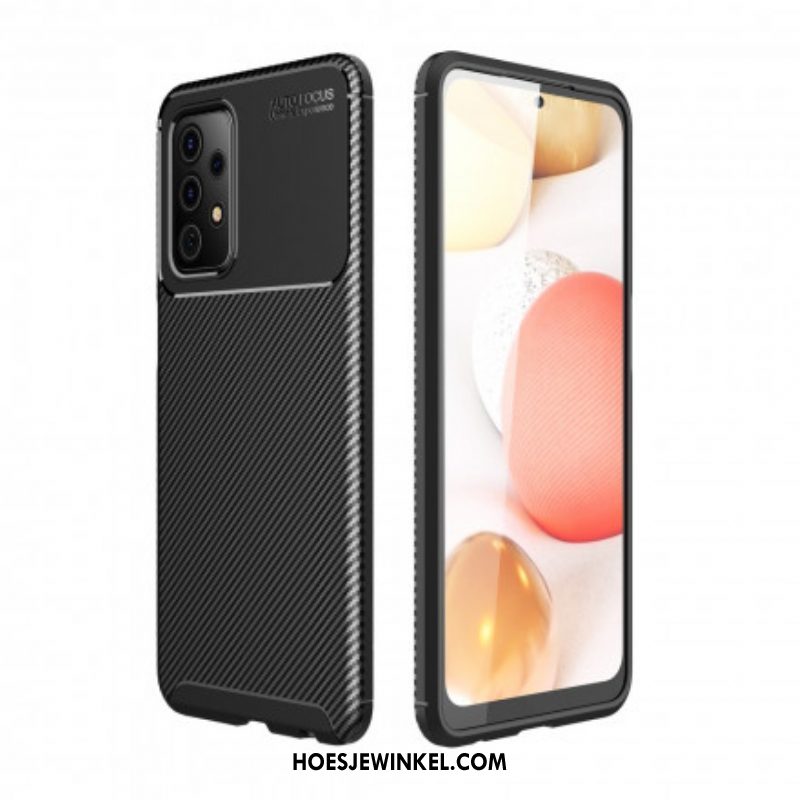 Hoesje voor Samsung Galaxy A52 4G / A52 5G / A52s 5G Flexibele Koolstofvezeltextuur