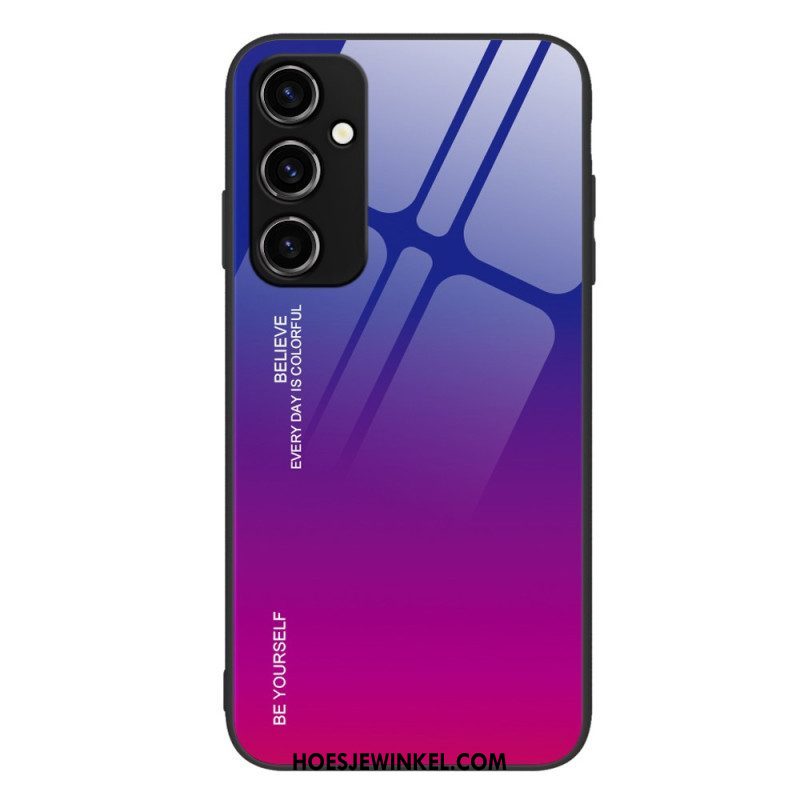 Hoesje voor Samsung Galaxy A54 5G Gehard Glas Wees Jezelf