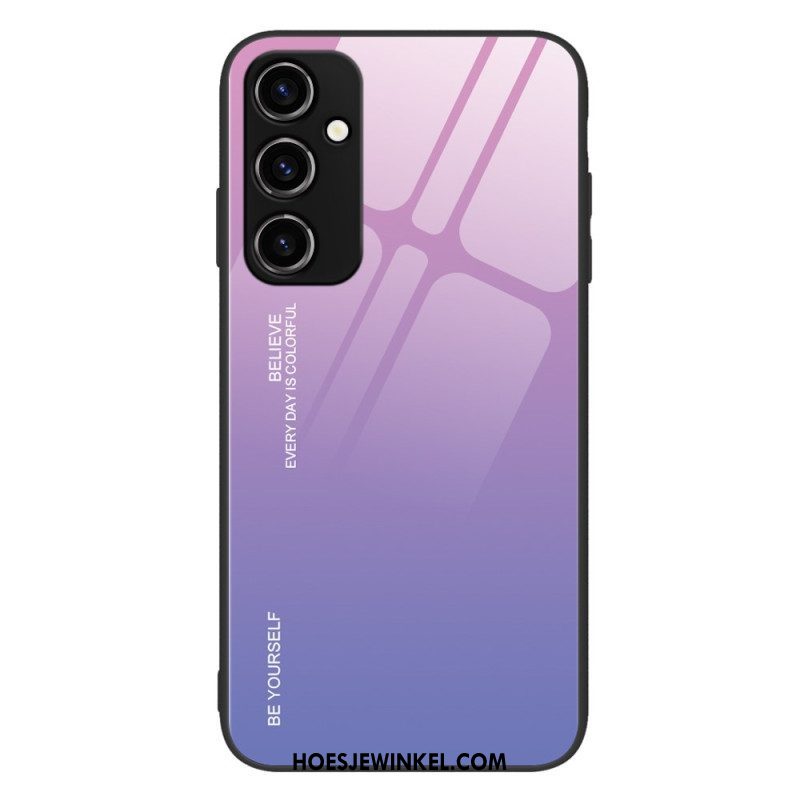 Hoesje voor Samsung Galaxy A54 5G Gehard Glas Wees Jezelf