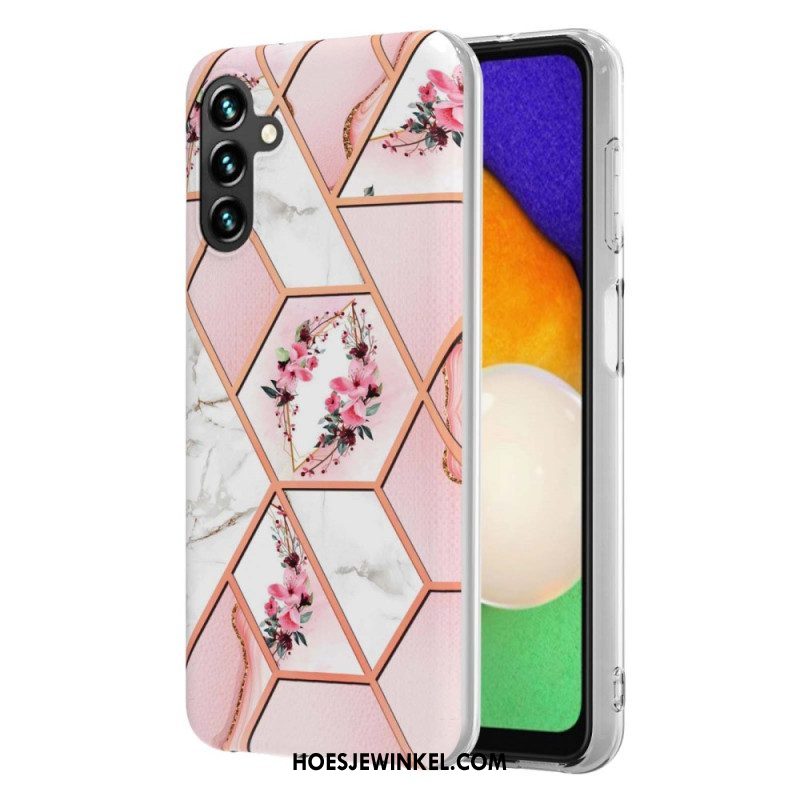 Hoesje voor Samsung Galaxy A54 5G Gemarmerde Bloemen