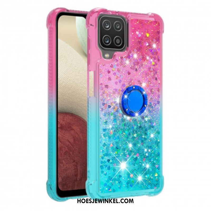 Hoesje voor Samsung Galaxy M12 / A12 Glitter Ringbeugel