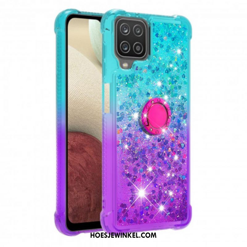 Hoesje voor Samsung Galaxy M12 / A12 Glitter Ringbeugel