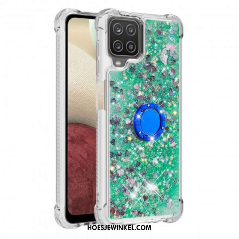 Hoesje voor Samsung Galaxy M12 / A12 Pailletten Met Ringsteun