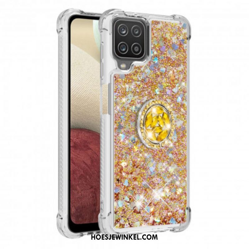 Hoesje voor Samsung Galaxy M12 / A12 Pailletten Met Ringsteun