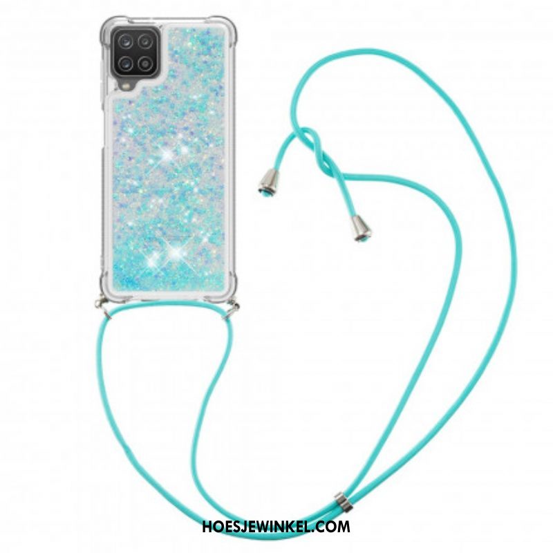 Hoesje voor Samsung Galaxy M12 / A12 Pailletten Met Trekkoord