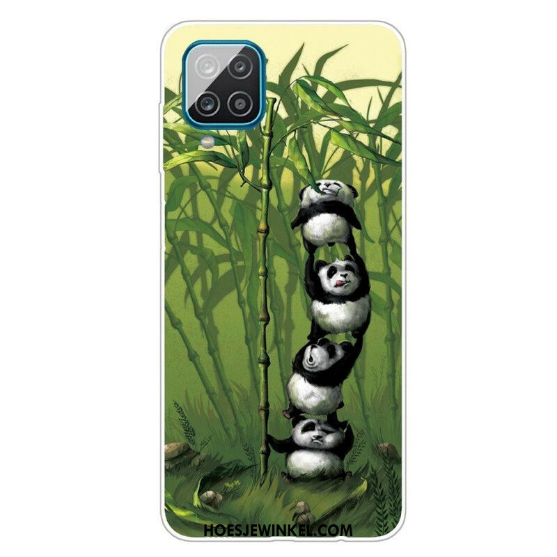 Hoesje voor Samsung Galaxy M12 / A12 Stelletje Panda's