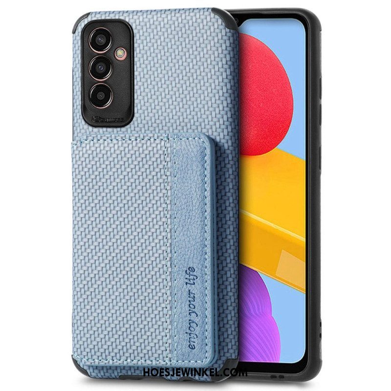 Hoesje voor Samsung Galaxy M13 Portemonnee Koolstofvezel En Magnetische Portemonnee