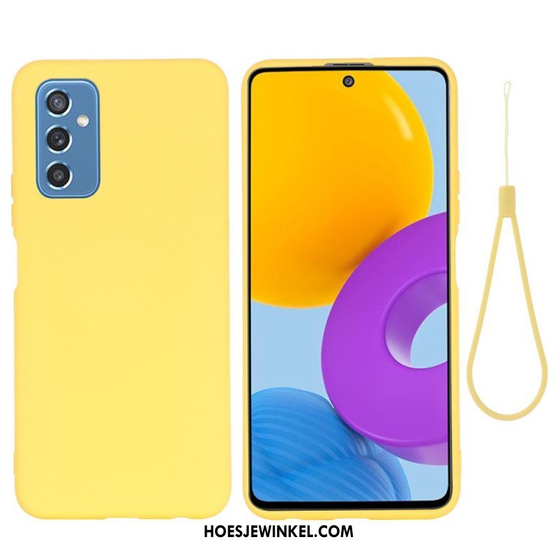 Hoesje voor Samsung Galaxy M52 5G Met Ketting Vloeibare Siliconen Met Bandjes