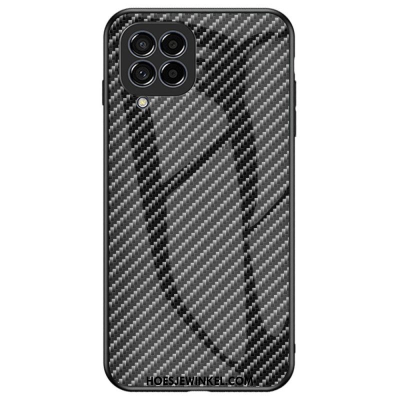 Hoesje voor Samsung Galaxy M53 5G Koolstofvezel Gehard Glas