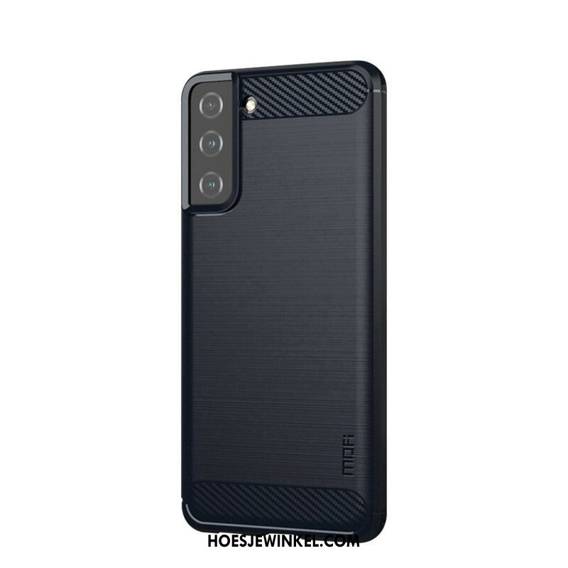 Hoesje voor Samsung Galaxy S21 5G Mofi Geborsteld Koolstofvezel