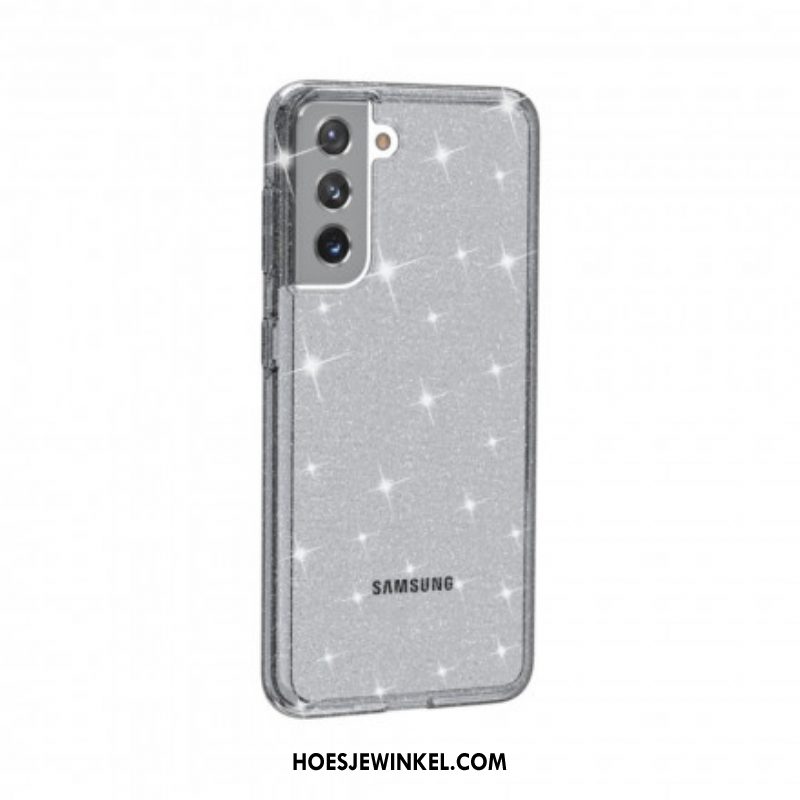 Hoesje voor Samsung Galaxy S21 5G Transparante Pailletten