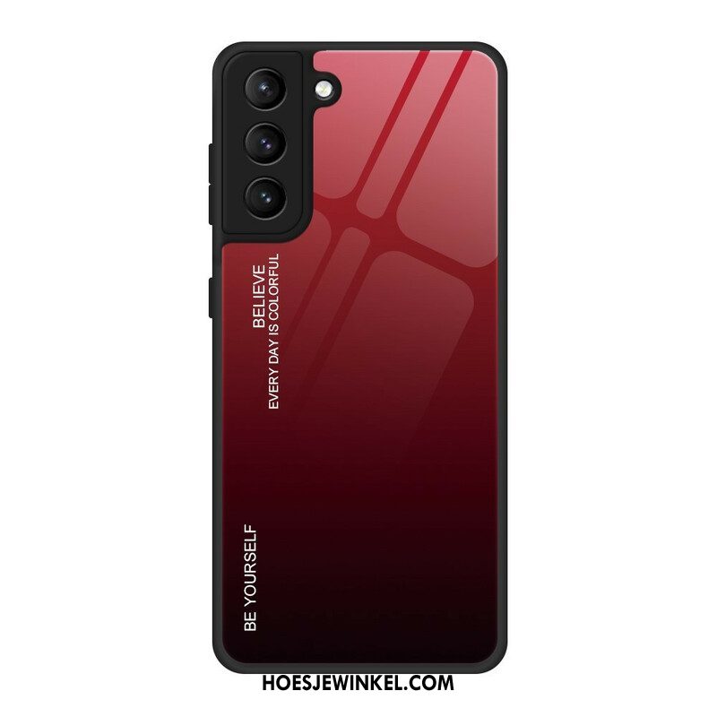 Hoesje voor Samsung Galaxy S21 FE Gehard Glas Wees Jezelf