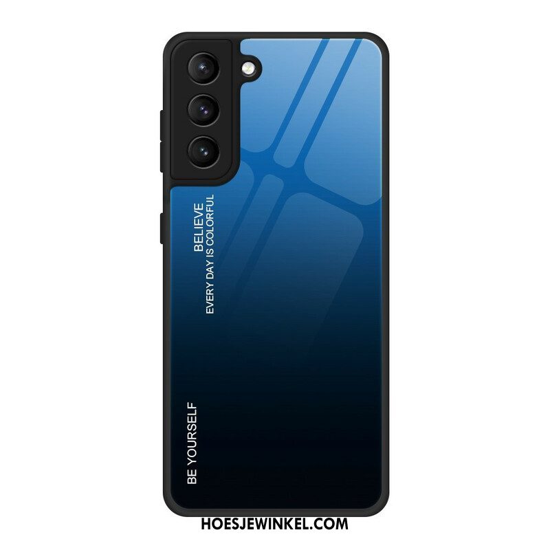 Hoesje voor Samsung Galaxy S21 FE Gehard Glas Wees Jezelf