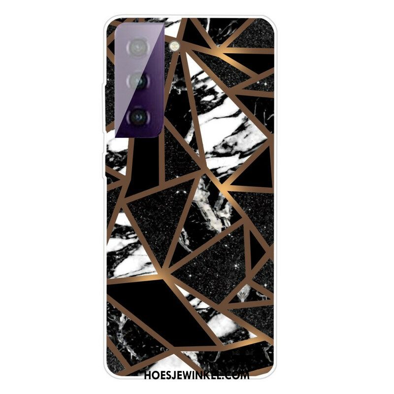 Hoesje voor Samsung Galaxy S21 FE Geometrisch Marmer