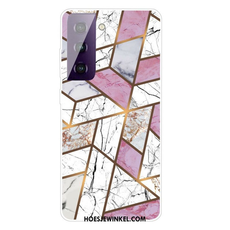 Hoesje voor Samsung Galaxy S21 FE Geometrisch Marmer