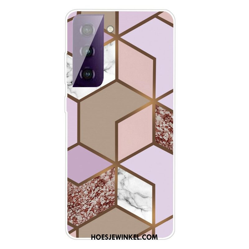 Hoesje voor Samsung Galaxy S21 FE Geometrisch Marmer