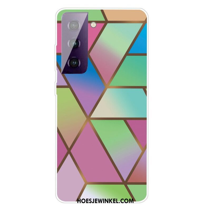 Hoesje voor Samsung Galaxy S21 FE Geometrisch Marmer