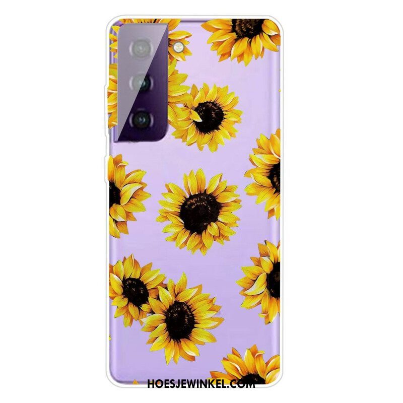 Hoesje voor Samsung Galaxy S21 FE Grafische Bloemen