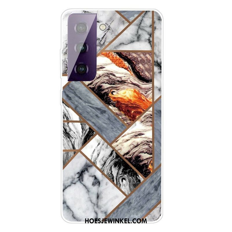 Hoesje voor Samsung Galaxy S21 FE Variabel Geometrisch Marmer