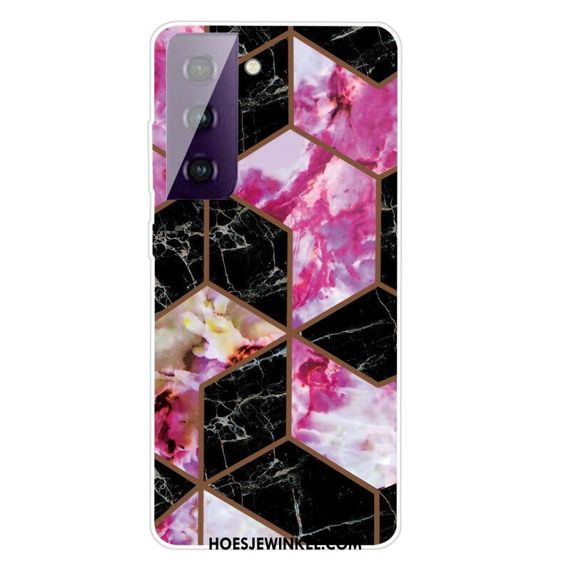 Hoesje voor Samsung Galaxy S21 FE Variabel Geometrisch Marmer