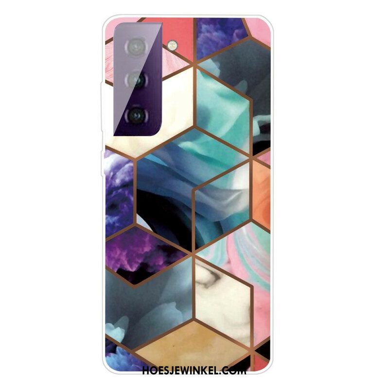 Hoesje voor Samsung Galaxy S21 FE Weiger Geometrisch Marmer