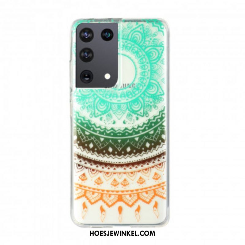 Hoesje voor Samsung Galaxy S21 Ultra 5G Naadloze Bloemmandala