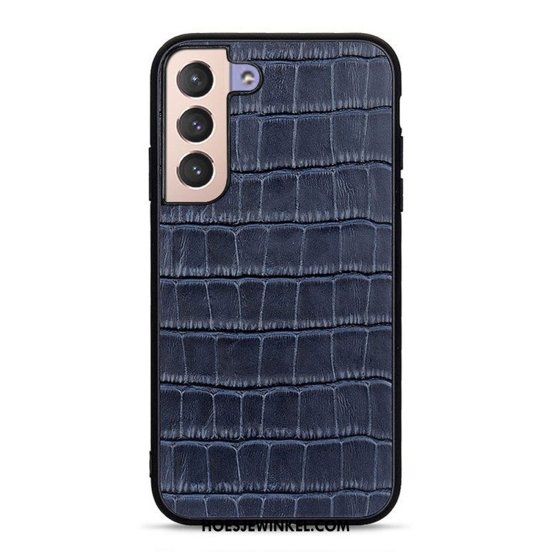 Hoesje voor Samsung Galaxy S22 5G Echt Leer Met Krokodiltextuur