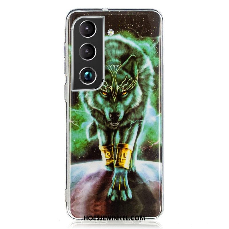 Hoesje voor Samsung Galaxy S22 5G Fluorescerende Wolf