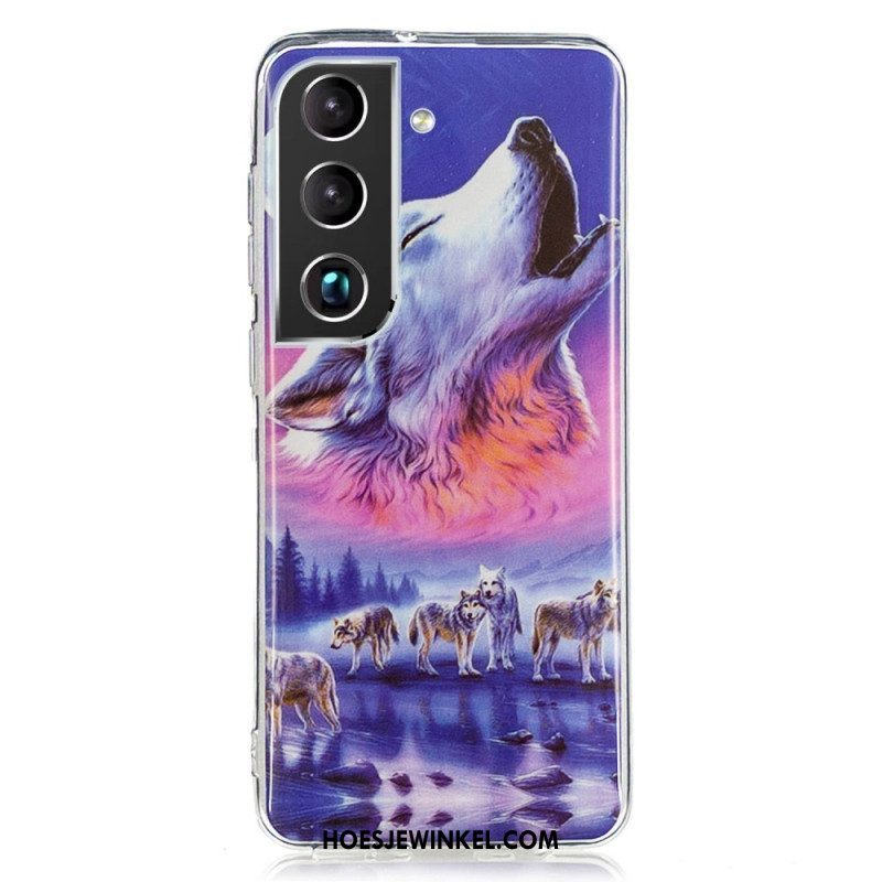 Hoesje voor Samsung Galaxy S22 5G Fluorescerende Wolf