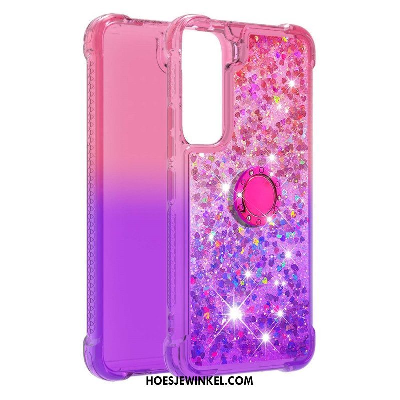 Hoesje voor Samsung Galaxy S22 5G Glitter Ringbeugel