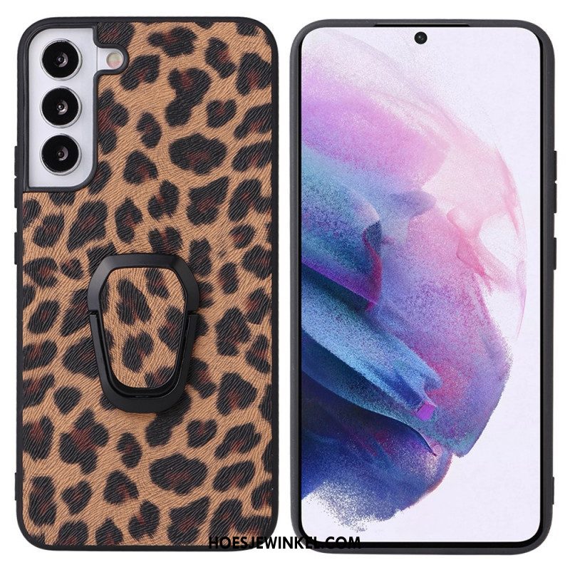 Hoesje voor Samsung Galaxy S22 5G Ringondersteuning In Luipaardstijl