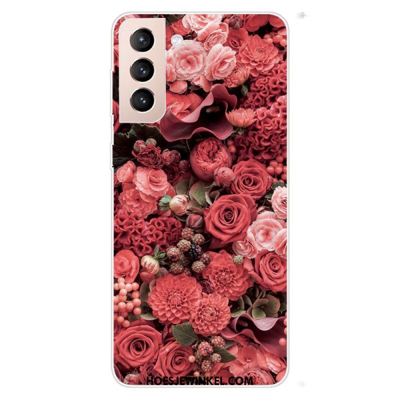 Hoesje voor Samsung Galaxy S22 Plus 5G Roze Bloemen