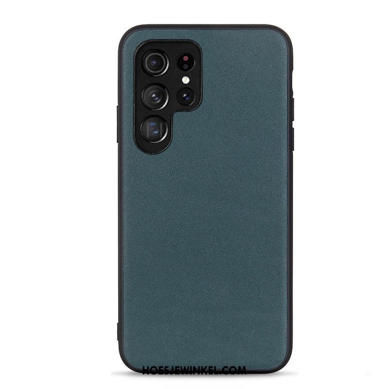 Hoesje voor Samsung Galaxy S22 Ultra 5G Echt Leer Bedrijf