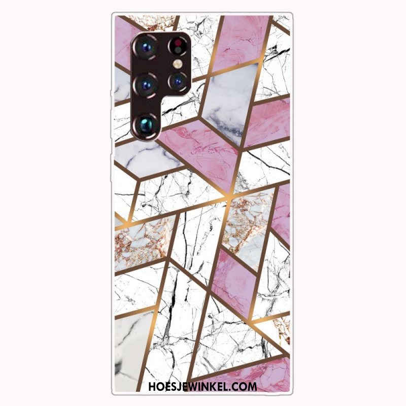 Hoesje voor Samsung Galaxy S22 Ultra 5G Geometrisch Marmer