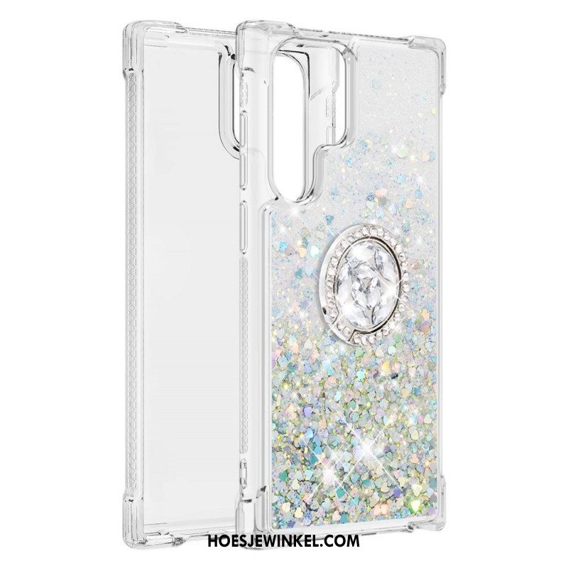 Hoesje voor Samsung Galaxy S22 Ultra 5G Glitter Ringbeugel