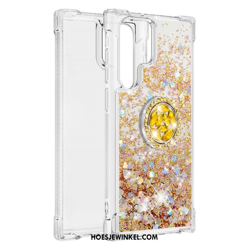 Hoesje voor Samsung Galaxy S22 Ultra 5G Glitter Ringbeugel