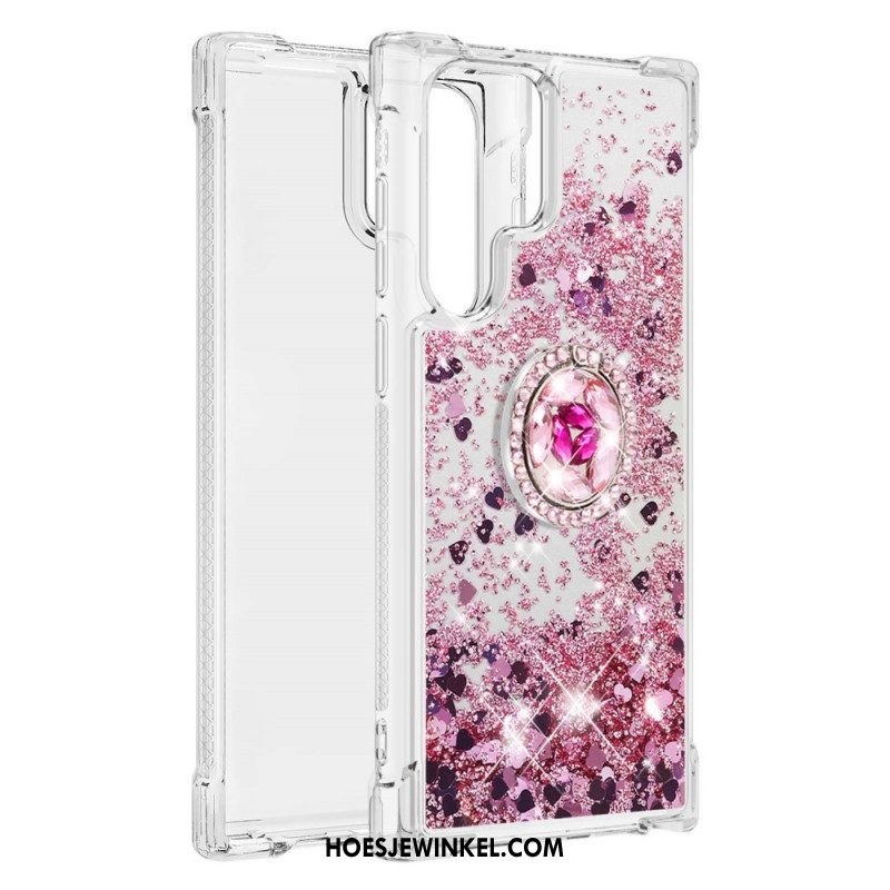 Hoesje voor Samsung Galaxy S22 Ultra 5G Glitter Ringbeugel