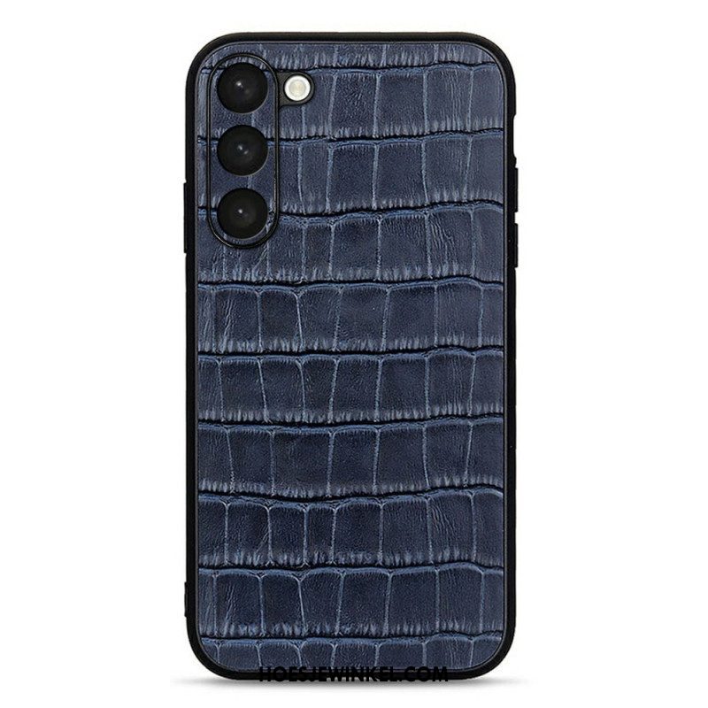 Hoesje voor Samsung Galaxy S23 5G Echt Leer In Krokodilstijl