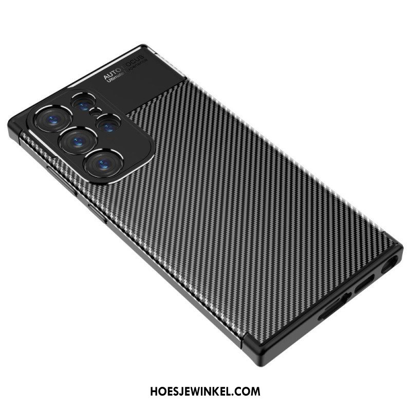 Hoesje voor Samsung Galaxy S23 Ultra 5G Flexibele Koolstofvezel