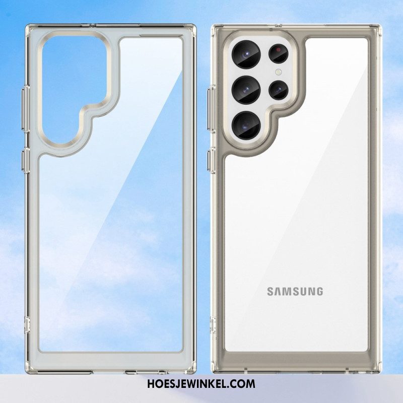 Hoesje voor Samsung Galaxy S23 Ultra 5G Hybride Gekleurde Randen