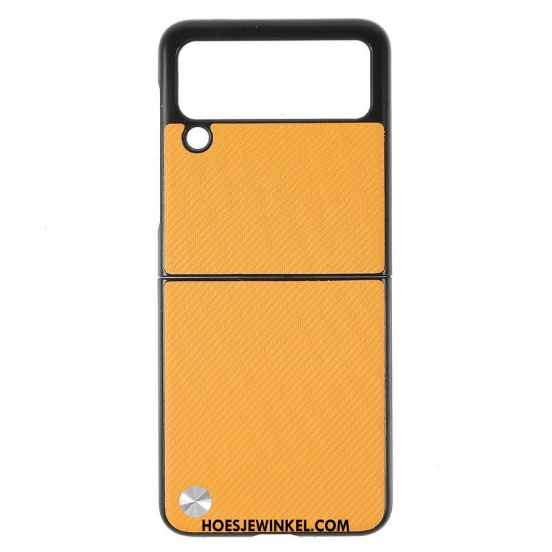 Hoesje voor Samsung Galaxy Z Flip 3 5G Folio-hoesje X-level Koolstofvezel
