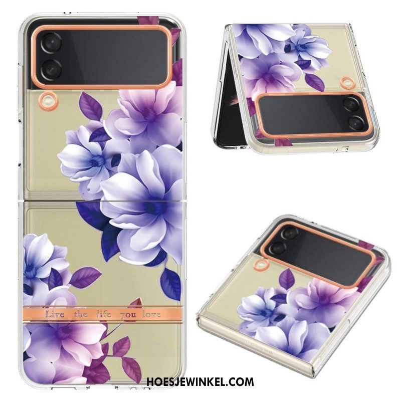 Hoesje voor Samsung Galaxy Z Flip 4 Folio-hoesje Bloemen