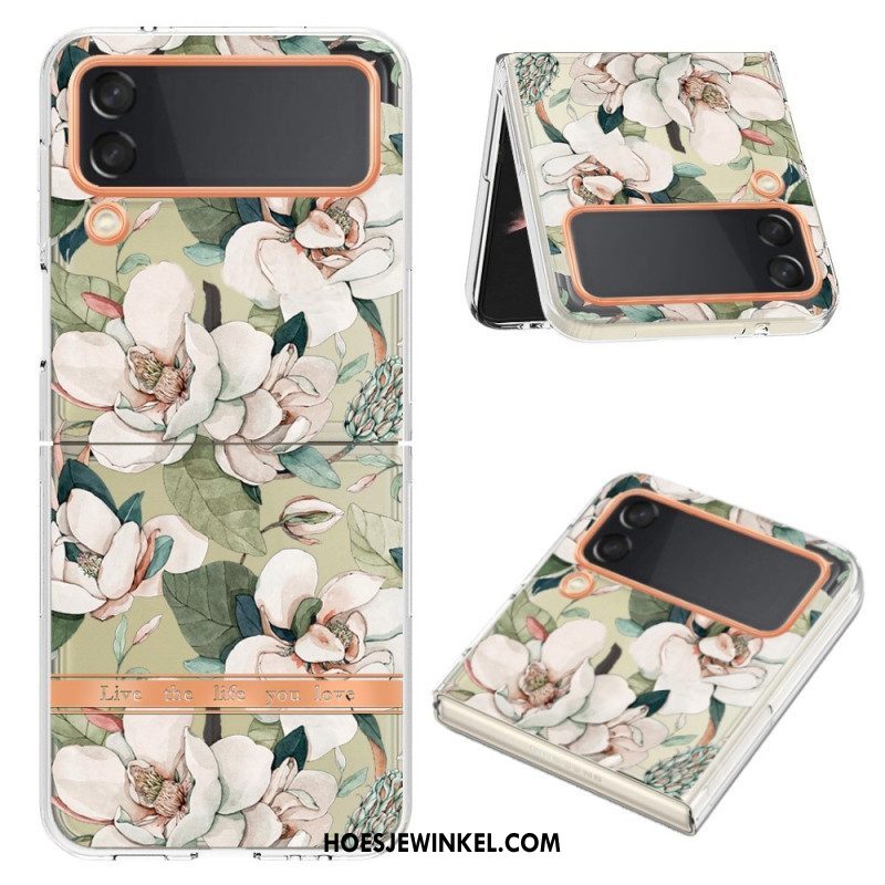 Hoesje voor Samsung Galaxy Z Flip 4 Folio-hoesje Bloemen